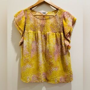 BB Dakota Yellow and Purple Blouse